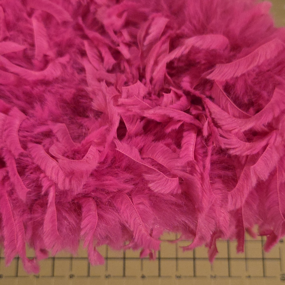 Fuchsia Pink Shaggy Faux Fur Accent Pillow Measures 10 X 14 - Picture 6 of 11